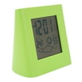 thumbnail image 4 of Reloj despertador con energía solar y doble batería, pronóstico del tiempo, temperatura y humedad, color verde., 4 of 14