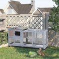 thumbnail image 3 of REKHHY Rabbit Hutch Wooden Bunny Cage with Wheels & Tray – 2-Tier Indoor Outdoor Small Animal Cage for Rabbits, Guinea Pigs, Chicken Coop, Waterproof Roof, 3 of 8