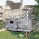 thumbnail image 3 of Wangone Rabbit Hutch Wooden Bunny Cage with Wheels & Tray – 2-Tier Indoor Outdoor Small Animal Cage for Rabbits, Guinea Pigs, Chicken Coop, Waterproof Roof, 3 of 8