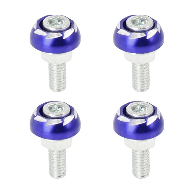 Unique Bargains 4pcs 6mm Metal Motorcycle License Plate Frame Bolt Screw Fastener