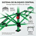 thumbnail image 4 of Carpa Plegable 3x3 m , Toldo Oxford 150D Impermeable Protección UPF50+ Anti Rayos UV, Mecanismo Bloqueo Central Armado Rápido Sin Herramientas-Para Jardín, Patio, Camping, Fiestas y Puestos De Feria, 4 of 9