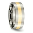 thumbnail image 4 of Titanium 14k Yellow Inlay 8mm Band Ring Wedding Precious Metal, 4 of 11
