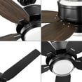 thumbnail image 5 of Byars 54" 5-Blade Integrated LED Indoor Matte Black Mid-Century Modern Ceiling Fan with Light Kit and White Opal Shade and Remote Control, 5 of 9