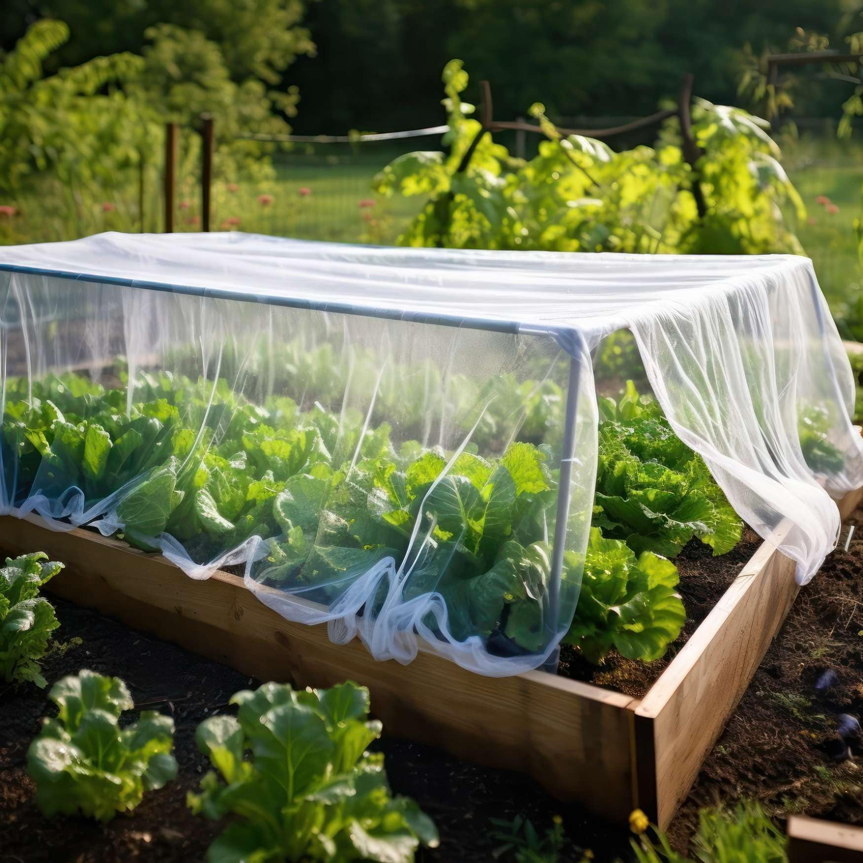 Garden Netting for Insect, Bird and Bug Cover 10x20FT 2 Pack | White Mesh Fabric Mosquito Net for Fruit & Vegetable Protection | Agricultural, Blackberry, Strawberry & Berry Plant Barrier