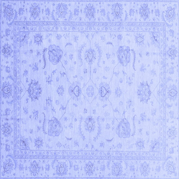 Ahgly Company Indoor Square Oriental Blue Traditional Area Rugs, 6' Square