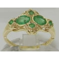 thumbnail image 3 of British Made 14k Yellow Gold Natural Emerald Womens Promise Ring - Size 9.5, 3 of 6