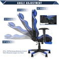 thumbnail image 4 of STGaming Gaming Chair with Massage, Ergonomic Office PC Computer Chair, High Back Gamer Chair with Footrest, Recliner Video Game Chair with Armrest Headrest for Adults 300LBS, Blue, 4 of 8