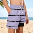thumbnail image 4 of Zpanxa Boys Polyester Shorts Print Pattern with Double Layer Pockets Elastic Waistband Beach Sports Shorts 5 Years, 4 of 7