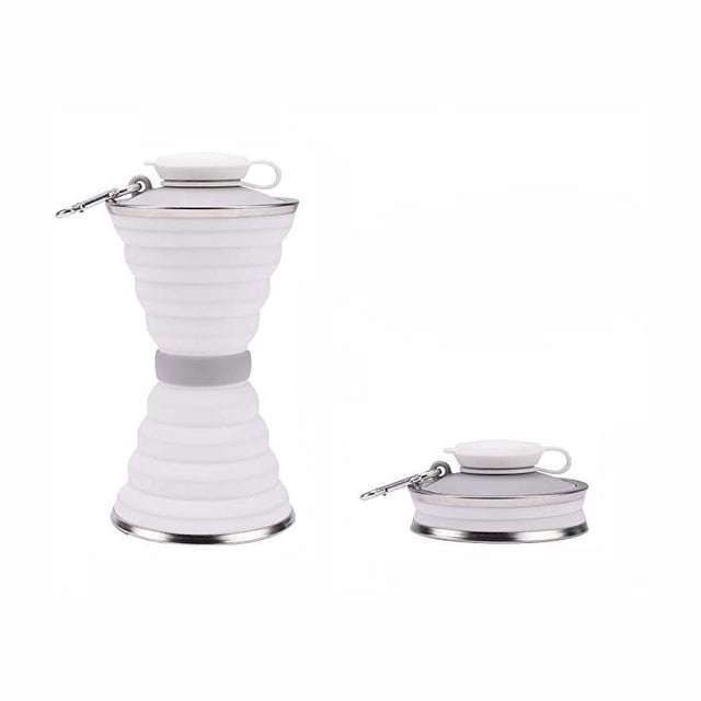 Taza de agua plegable de silicona, botella de agua deportiva para viajes, taza plegable para exteriores, taza retráctil para niños, botella de agua de compresión