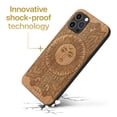 thumbnail image 3 of Case Yard Wooden Case Outside Soft TPU Silicone, Slim Fit Shockproof Wood Protective Phone Cover for Girls Boys Men and Women, Supports Wireless Charging Sun Mandala Design case for iPhone-11-Pro-Max, 3 of 7