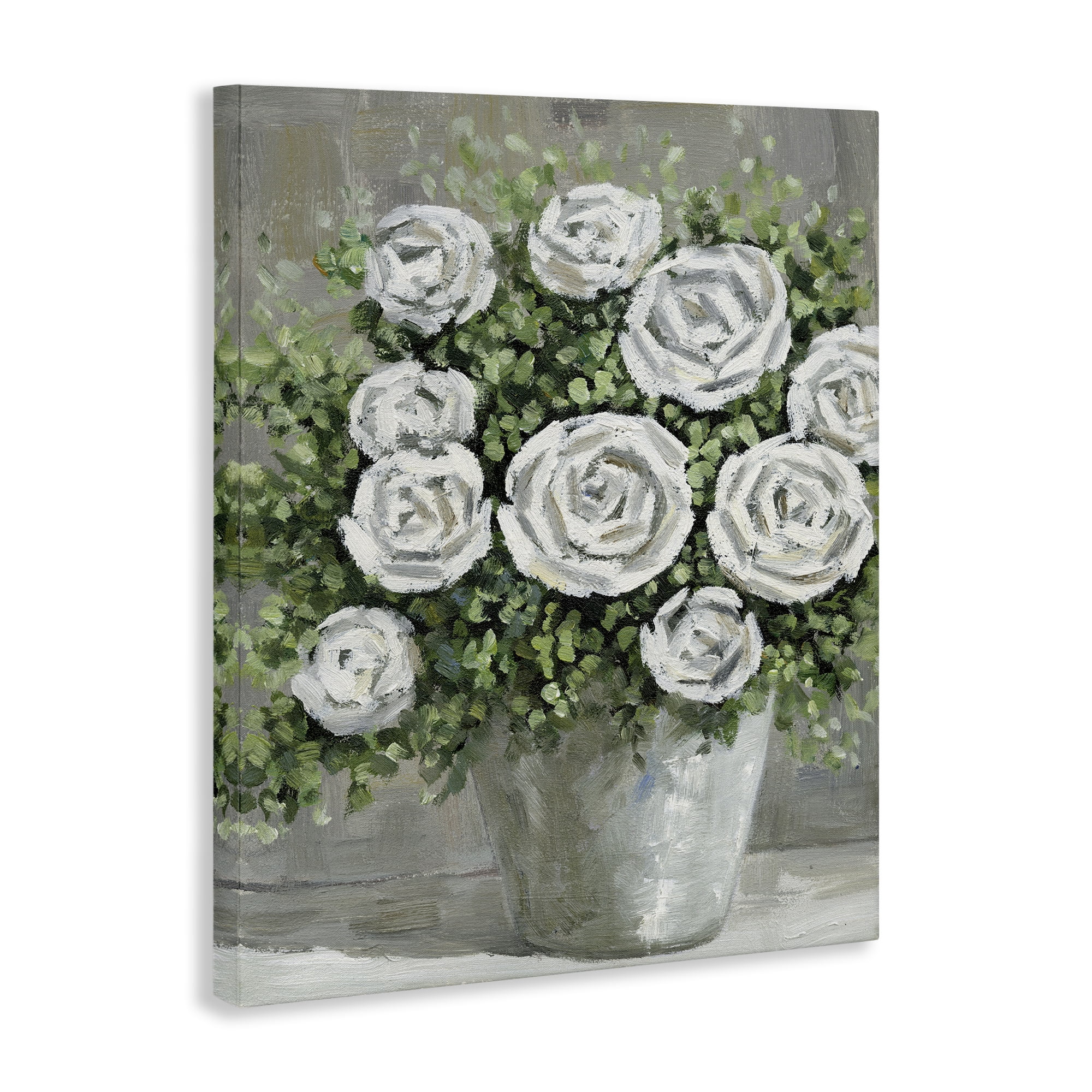 Stupell Industries Potted Ranunculus Blooms Botanical & Floral Painting Gallery Wrapped Canvas Art Print Wall Art, 16 x 20