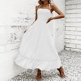 thumbnail image 2 of Npasoilc Summer Backless Hanging Neck Dresses for Women Sleeveless Solid Color A-Line Long Dress, 2 of 6