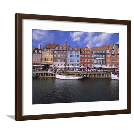 Nyhavn, or New Harbour, Busy Restaurant Area, Copenhagen, Denmark, Scandinavia Framed Print Wall Art By R H