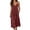A-Brick Red590, variant on Front-Buttoned Midi Dress for Women Spaghetti-Strap Daily Casual Mid Length Sundress