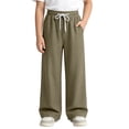 thumbnail image 6 of Gunia Sweatpants For Kids Girls Joggers Lightweight Wide Leg Cooling Pants For Outdoor Activities Breathable Summer Trousers For Loose Fit Outdoor Wear Athletic Pants Khaki 8-9 Years, 6 of 9