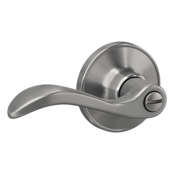 First Secure by Schlage Presley Bedroom and Bathroom Door Privacy Door Lever Lock in Satin Stainless Steel for Interior Door