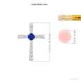 thumbnail image 3 of Angara Natural 0.14 Ct. Blue Sapphire with Diamond Cross Pendant Necklace in 14K White Gold for Women with 18 Inch Cable Chain, 3 of 7