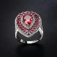 thumbnail image 4 of 8*13mm Rose Red Marquise Cut Water Drops CZ 925 Silver Womens Ring Sz 6 7 8 9 10, 4 of 5