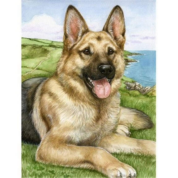 German Shepherd by Debbie Cook Flag Canvas House Size