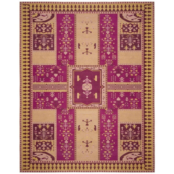SAFAVIEH Classic Vintage Seanna Geometric Area Rug, Fuchsia/Gold, 8' x 10'