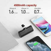 iWALK Mini Power Bank 4500mAh, Portable Phone Charger with Built-in Plug Compact External Battery Pack Compatible