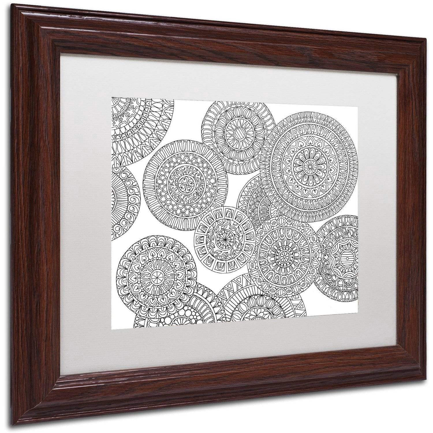 Trademark Fine Art "Mixed Coloring Book 50" Canvas Art by Kathy G. Ahrens, White Matte, Wood Frame