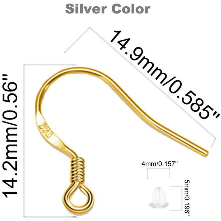 Gold Fishhook Earring Hooks - 120 PCS/60 Pairs 18K Gold Hypoallergenic Ear  Wires Fish Hooks for Jewelry Making, Jewelry Findings Parts with 120 PCS  Rubber Earring Backs Stopper for DIY Earrings 