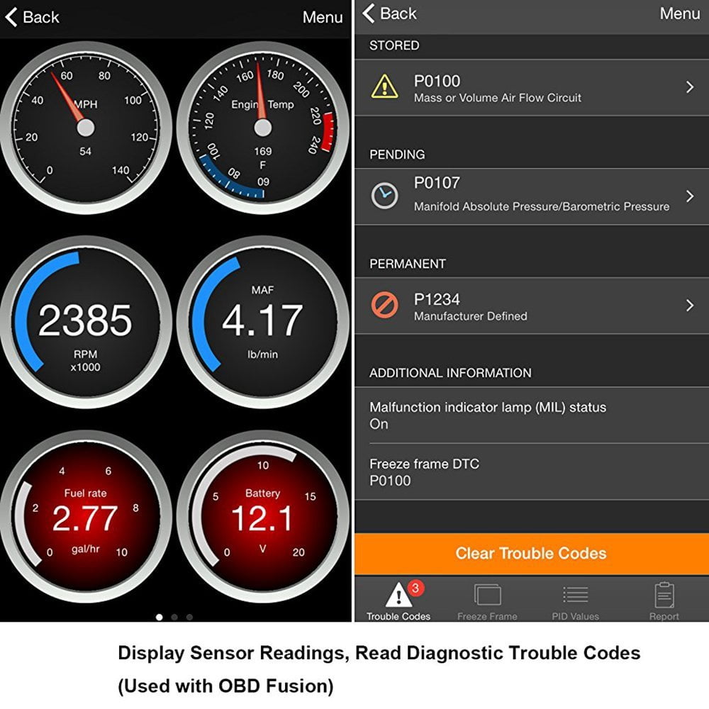 K-Cliffs  Car Diagnostic Device Wireless  Reader WIFI Scanner Adapter Check Engine Diagnostic Compatible with Android IOS & Windows Devices, 2pc Set