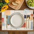 thumbnail image 3 of Placemat Abstract Impressionism Geometric Placemats for Dining Table Square Line Circle Texture Washable Table Mats for Party Kitchen Dining Decoration, 3 of 7