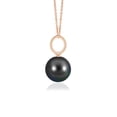 thumbnail image 2 of ANGARA Classic Tahitian Cultured Pearl Solitaire Pendant in 14K Rose Gold for Women | June Birthstone, Birthday, Anniversary, Jewelry Gift for Women | Pearl Necklace, 2 of 5