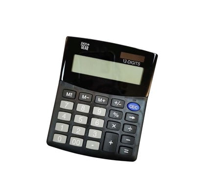 NSN4844560 SKILCRAFT 12-Digit Desktop Calculator Display Dual-Powered Black