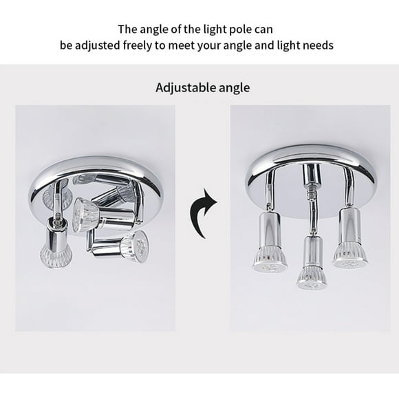Spot de Plafond Rond à 3 Voies, Ampoules LED Rotatives pour Armoire, Éclairage Domestique, Lumière Blanche Chaude