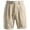 #048-Khaki, variant on Men's Linen Blend Casual Shorts Elastic Waist Drawstring Business Summer Beach Chino Pants Gift