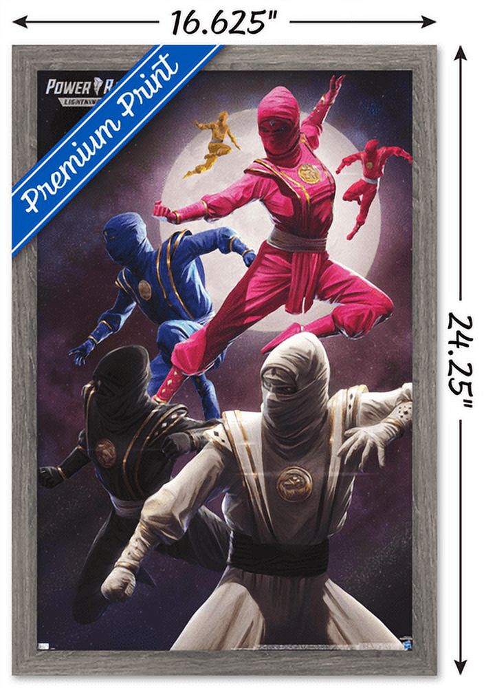 Power Rangers - Ninja Wall Poster, 14.725" x 22.375", Framed
