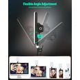 thumbnail image 3 of 60 LED Portable Selfie Light Video Conference Lighting with Clip & Camera Tripod Adapter Rechargeable 2000mAh CRI 97+, 3 Light Modes for Phone iPhone Webcam Laptop Photo Makeup (Dark Greay), 3 of 15