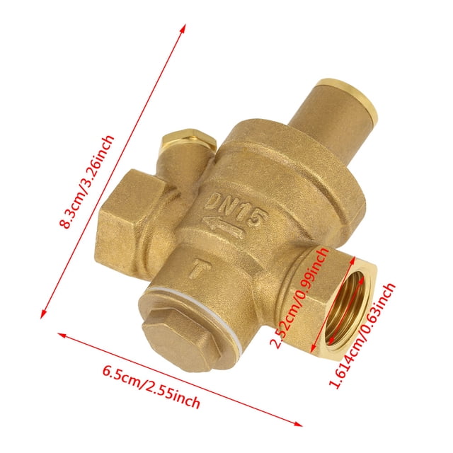 V¨¢lvula reguladora de presi¨?n V¨¢lvula reductora de presi¨?n de agua DN15 1/2"Lat¨?n ajustable V¨¢lvula reguladora de presi¨?n de agua Rosca 1.6mpa Presi¨?n m¨¢xima válvula reguladora precion1/2 va Ecomeon no