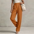 thumbnail image 5 of CHGBMOK Women's Wide Leg Pants High Waisted Button Business Casual Trousers Pleated Slacks Pants with Pockets, 5 of 9