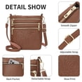 thumbnail image 5 of FALAN MULE Small Vegan Leather Women Crossbody Shoulder Bag Multi Zipper Pocket Handbag, 5 of 6