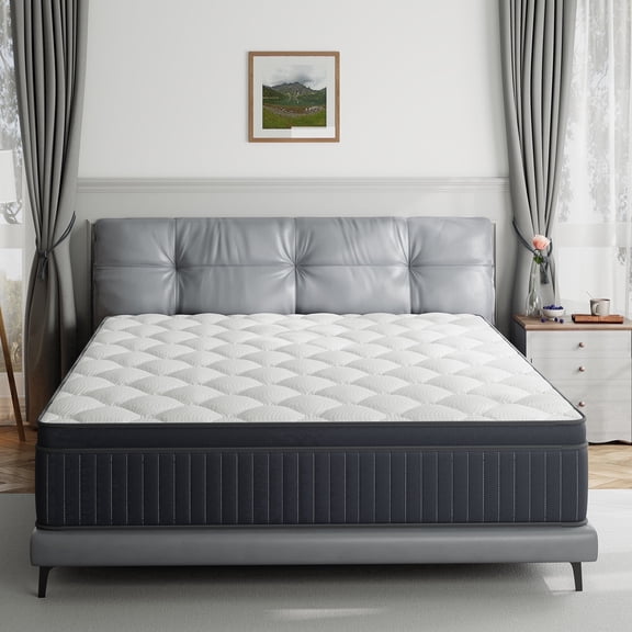 Babo Care 12 Inch Queen Mattress, Euro Top Hybrid Mattress, Medium Feel, Pocket Coils, Motion Isolation