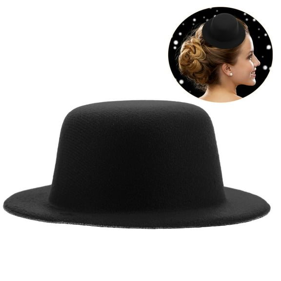 Hemoton Mini Formal Hats Miniature Hats Hair Accessories DIY Craft Top Hats for Crafts Christmas DIY Crafts Doll Head Accessories Black