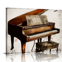 Music Canvas Wall Art Guitar Saxophone and Pictures Stretched Canvas Framed Art Black White Music Wall Decor for Modern Home Bedroom Living Room