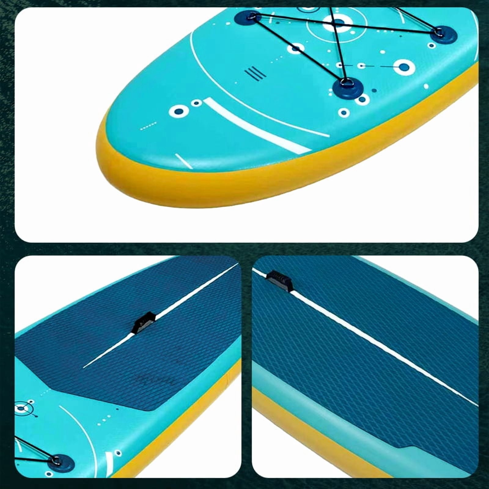 LeikeFitness Inflatable Stand Up Paddle Board with Paddle Pump Backpack Leash Lightweight Durable Green