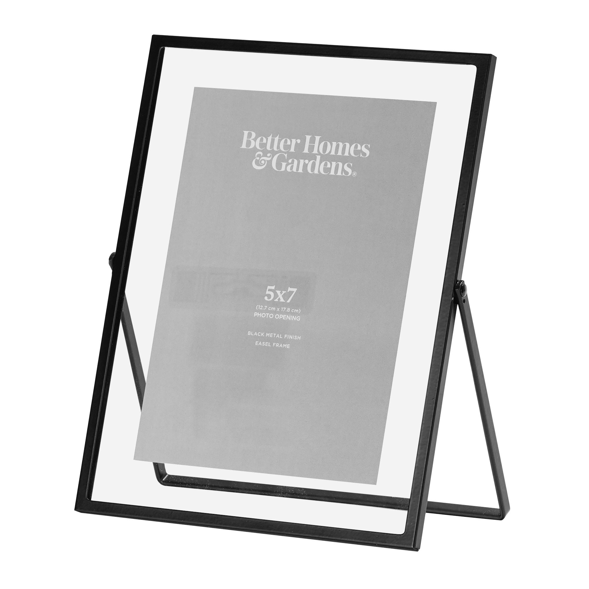 Better Homes & Gardens – 5x7 Picture Frame – Black Float Tabletop Photo Frame
