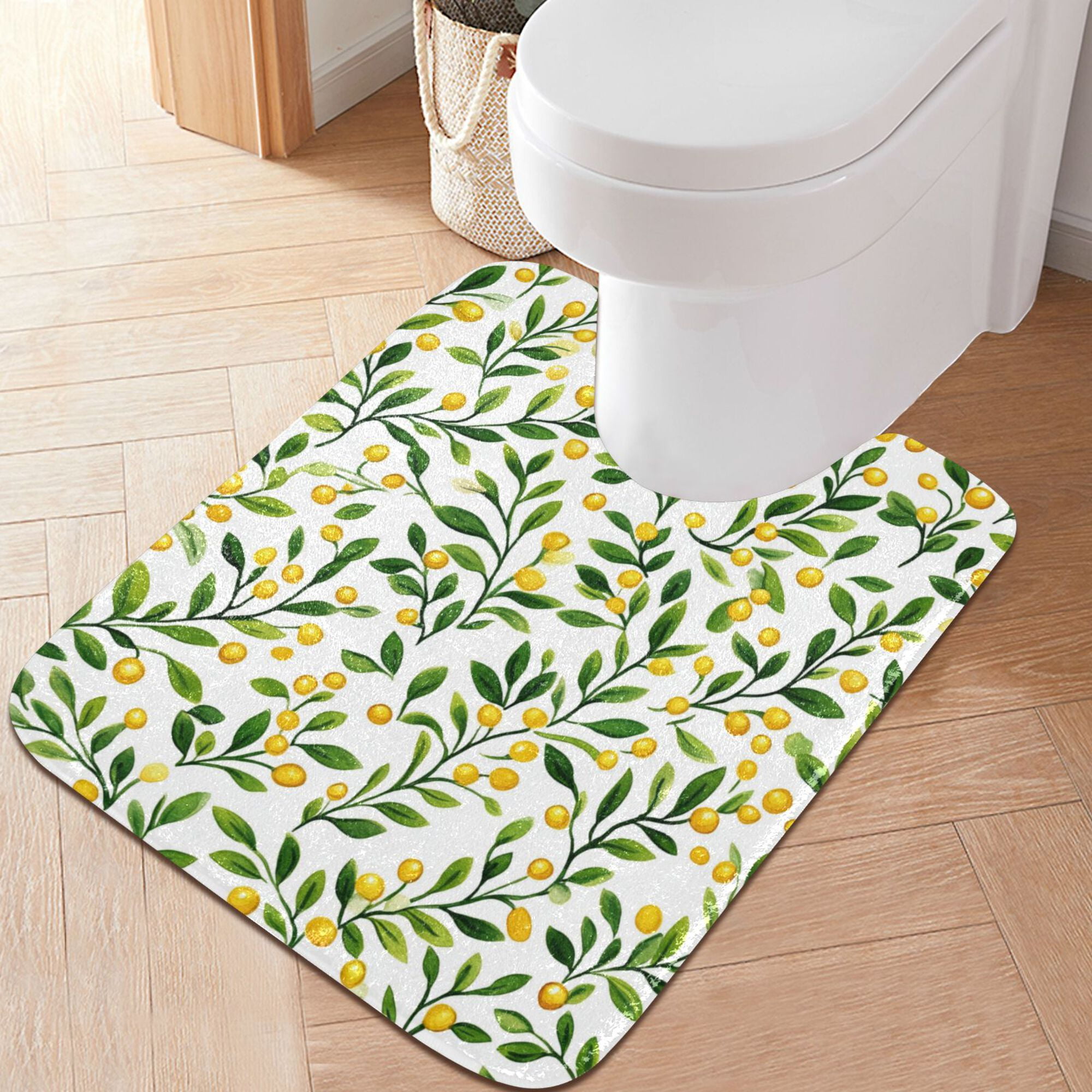Yayeee Bath Rug for Bathroom Floor Non Slip Rectangle Fluffy Soft Absorbent Mat, 16"x24", Olive Leaf