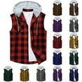 thumbnail image 5 of Chiccall Mens Flannel Shirts Button Down Plaid Hoodie Summer Casual Fashion Hooded Drawstring Tops with Breasted Pocket, 5 of 5