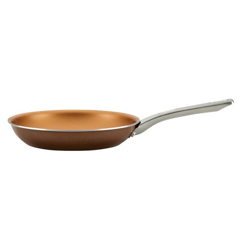 Ayesha Curry Home Collection Porcelain Enamel Nonstick Skillet Twin Pack, Brown Sugar