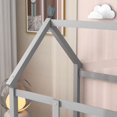 thumbnail image 7 of Twin Floor Bed for Kids, Wooden House Bed Frame with Roof, Fence Guardrails, Montessori Bed for Toddlers Girls Boys, Gray, 7 of 7