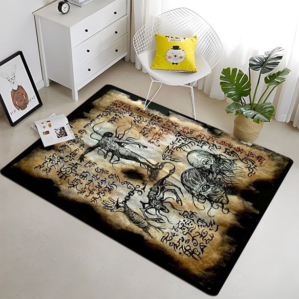 Cthulhu - Alfombra de pintura artística, área grande, negro, suave, decoración del hogar, estilo bohemio, picnic680x140cm (31x55 pulgadas)80x140cm (31x55 pulgadas) zhangyuxiang unisex