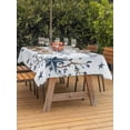 thumbnail image 3 of Outdoor Tablecloth with Umbrella Hole for Patio/Picnic/Party/Camping, Texas Star Country Waterproof Table Cloth Rectangle Table Cover Washable, Blue Farmhouse Branches (60"x 102"), 3 of 8