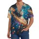 thumbnail image 1 of Balery Colorful Planet Universe Camisa Casual de Manga Corta con Botones para Hombre, Texturizada, Estilo Cubano, para Playa, Verano-X-Large, 1 of 5
